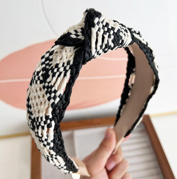 Beach Breeze Raffia Headband - Black