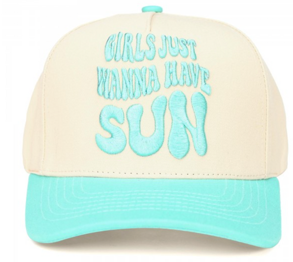 "Girls Just Wanna Have Sun" Baseball Cap - Mint