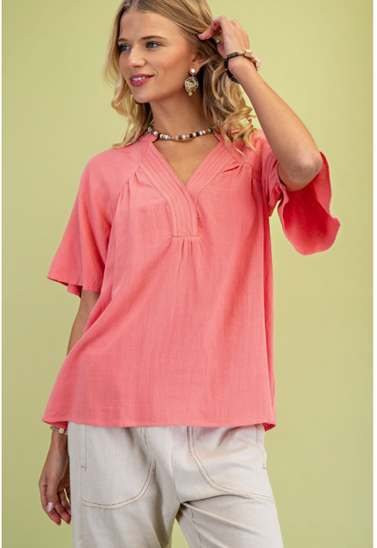 Weekend Escape Blouse - Coral