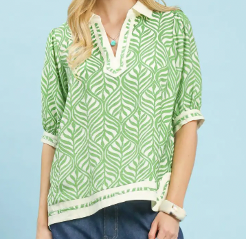 Sweet Structure Blouse - Green