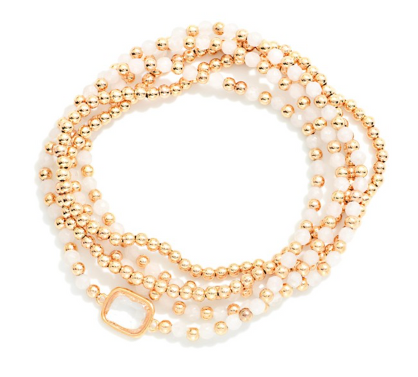 Sunlit Spark Bracelet Set - White