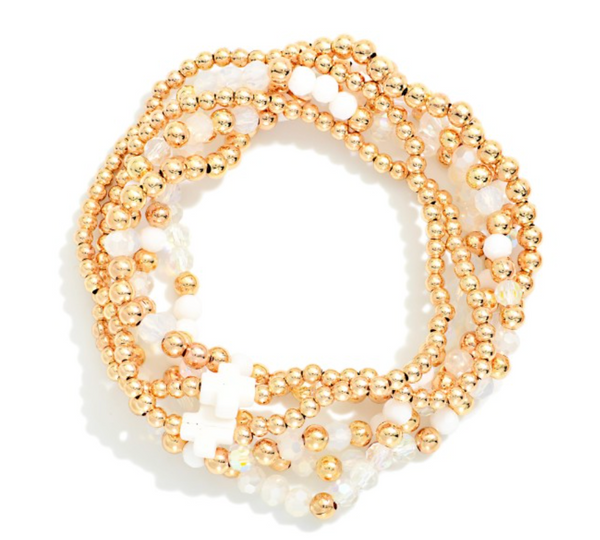 Sacred Spark Bracelet Stack - White