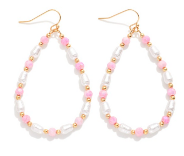 Pearl Perfection Drop Earrings - Pink