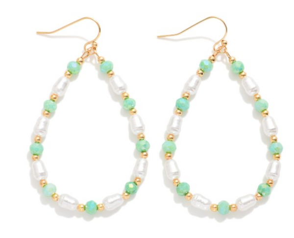 Pearl Perfection Drop Earrings - Mint