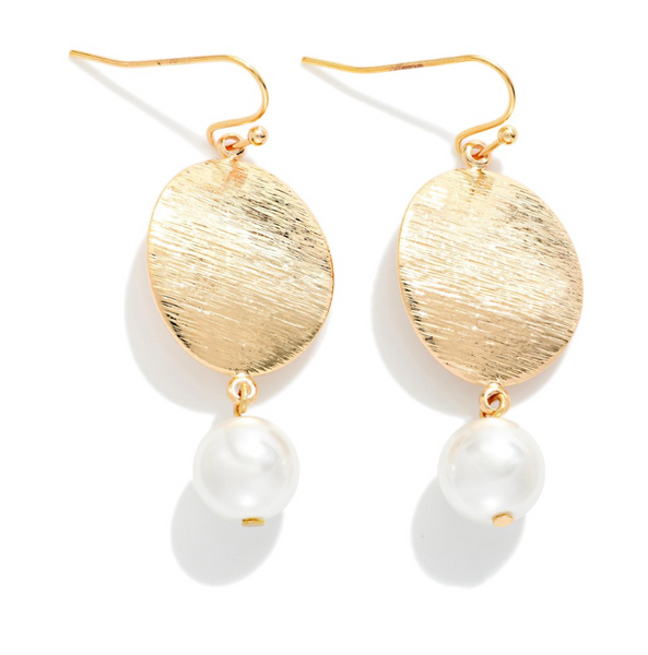 Brushed Pearl Earrings