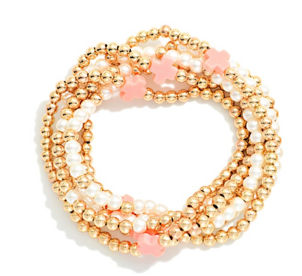 Hope & Grace Bracelet Stack - Pink