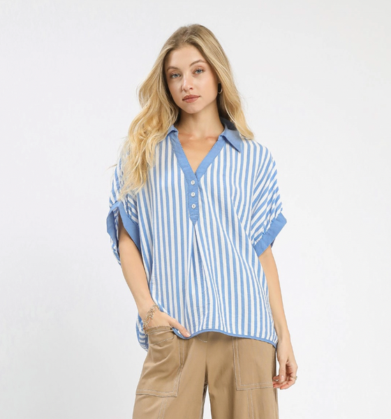 Harbor Walk Top - Blue
