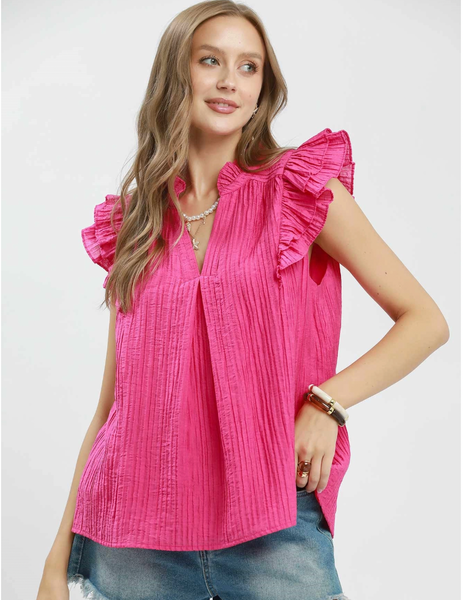Sweet Ruffle Charm Top - Pink