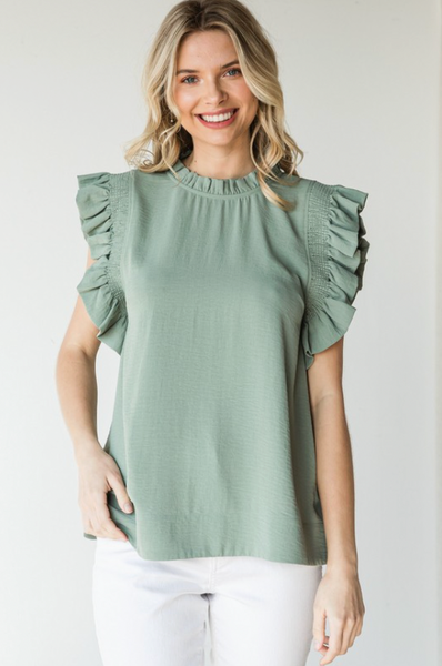 Delicate Details Top - Sage