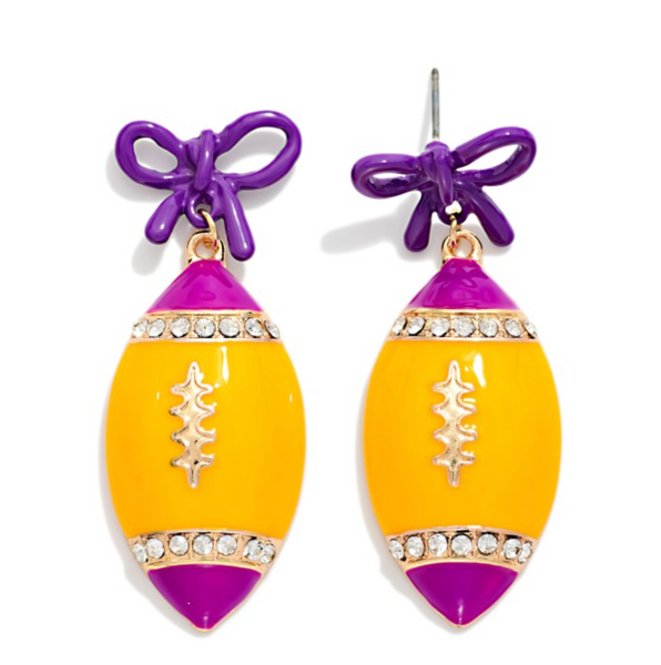 Spirit Bow Earrings - Purple/Yellow