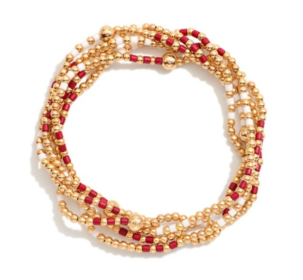 Team Spirit Bracelet Set - Maroon/White