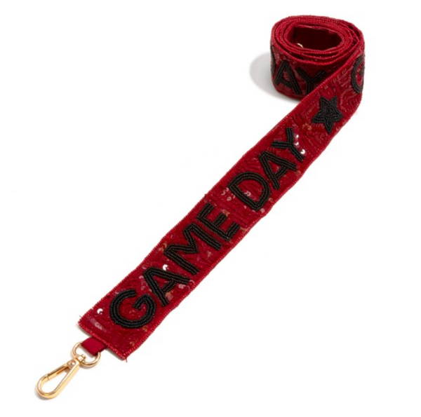 Game Day Sparkle Strap - Maroon/Black