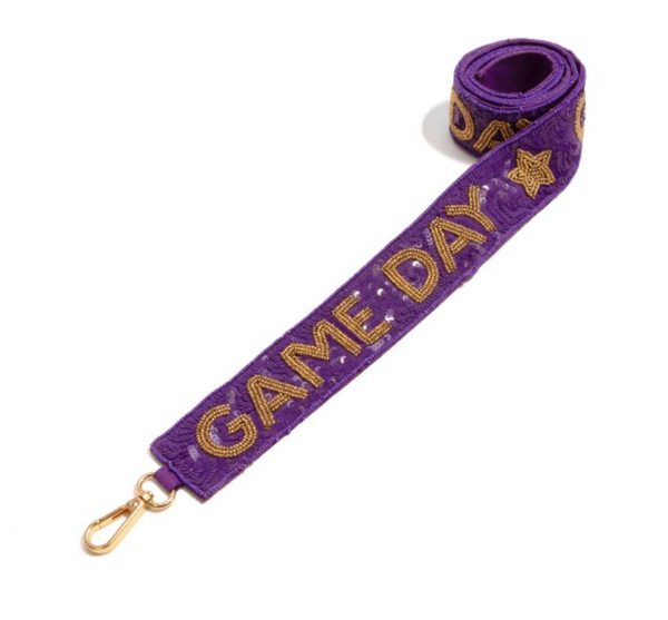 Game Day Sparkle Strap - Purple/Yellow