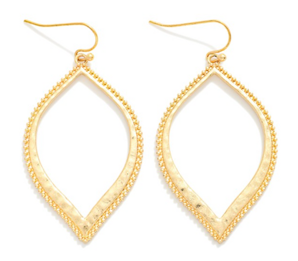 Tapered Leaf Drop Earrings - Gold