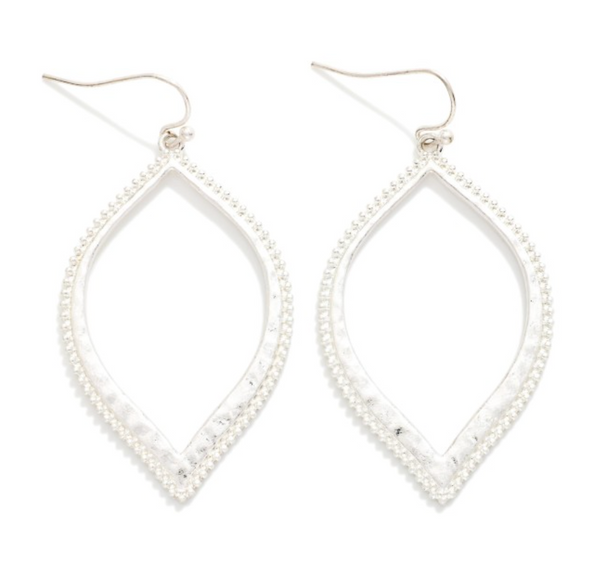 Tapered Leaf Drop Earrings - Silver