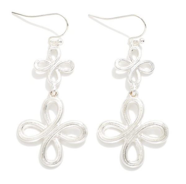 Infinity Clovers Drop Earrings  - Silver