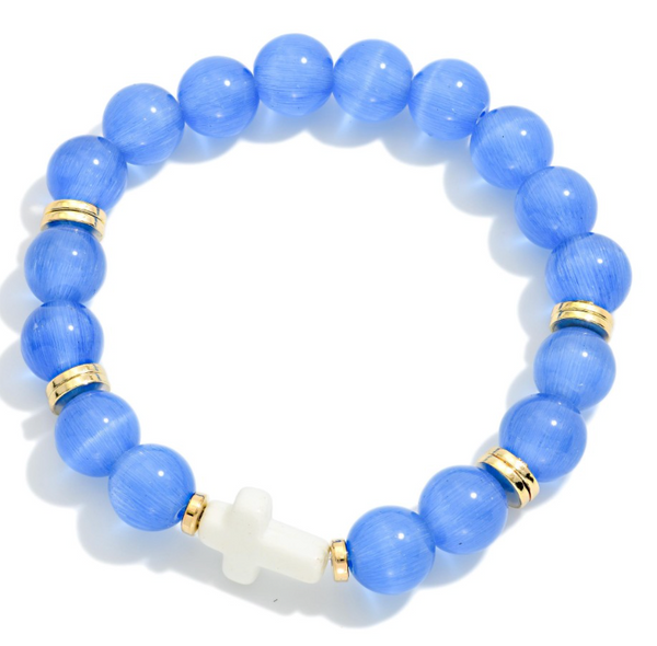Faith & Marble Glow Bracelet - Blue