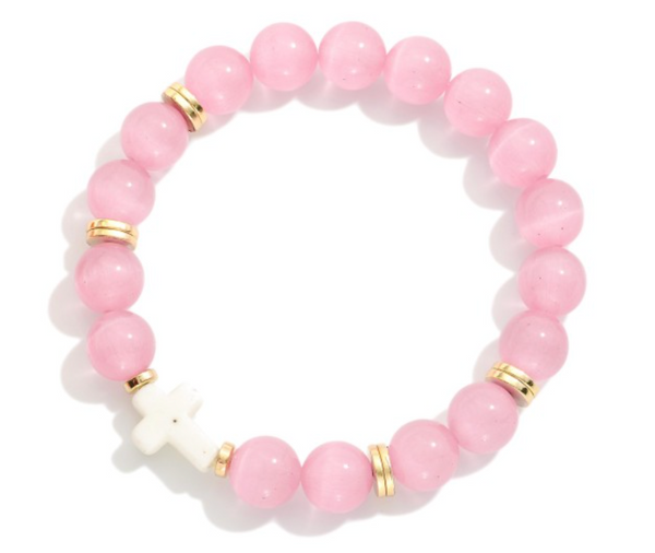 Faith & Marble Glow Bracelet - Pink