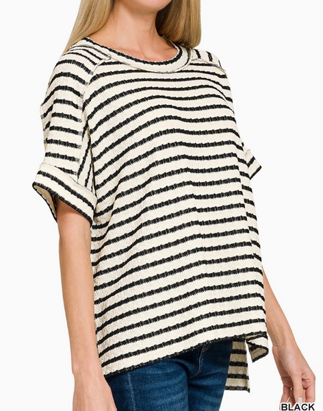 Harbor Stripe Top - Black