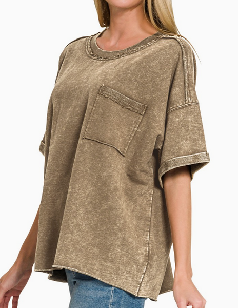 Washed & Worn Tee - Mocha
