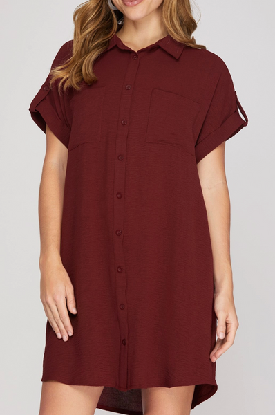The Sunday Stroll Dress - Burgundy