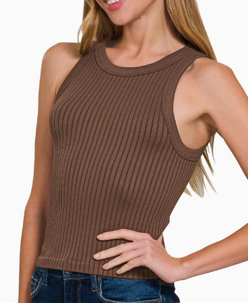 Flawless Fit Tank - Brown