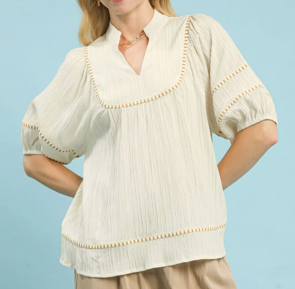 Sweet Detail Blouse - Cream