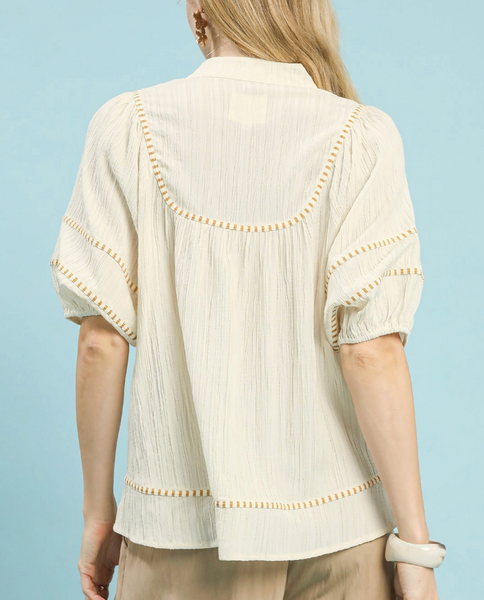 Sweet Detail Blouse - Cream