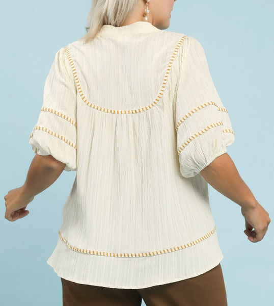 Sweet Detail Blouse - Cream