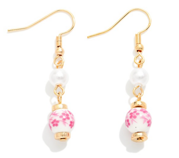 Dainty Daydream Drop Earrings - Pink