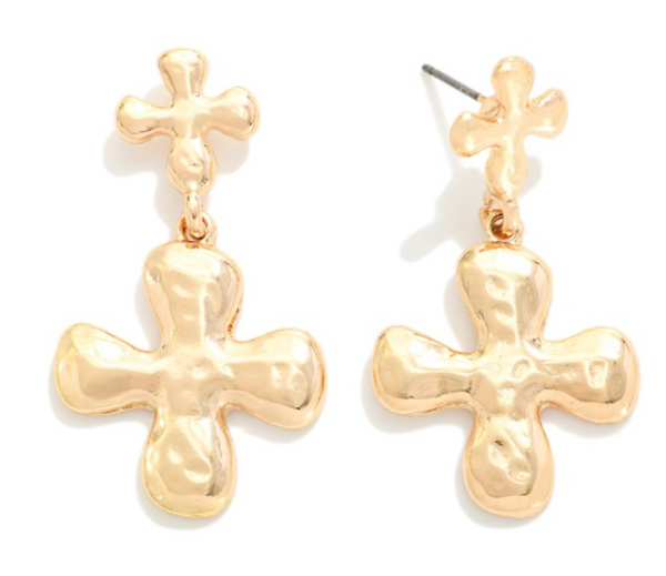 Faithfully Yours Drop Earrings - Gold