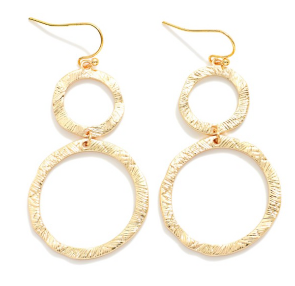 Circle Back Drop Earrings - Gold