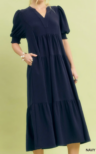 Midnight Meadows Dress - Navy