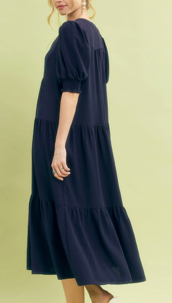 Midnight Meadows Dress - Navy