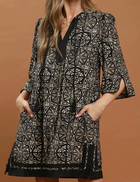 Vintage Bloom Dress - Black