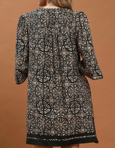 Vintage Bloom Dress - Black