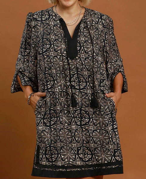 Vintage Bloom Dress - Black