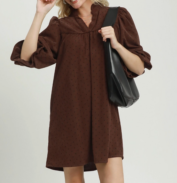 Spotted Sweetheart Dress - Brown