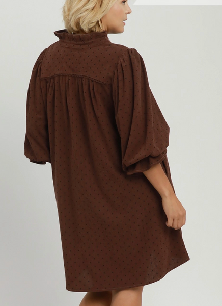 Spotted Sweetheart Dress - Brown