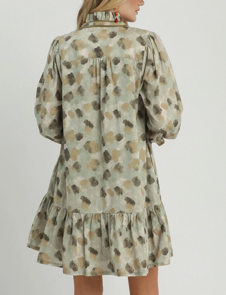 Watercolor Dreams Dress - Olive