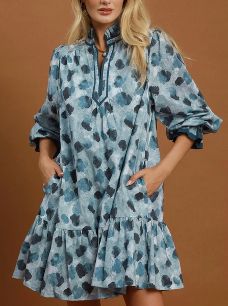Watercolor Dreams Dress - Teal
