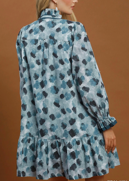 Watercolor Dreams Dress - Teal