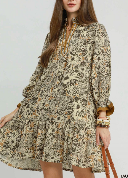 Harvest Bloom Dress - Taupe