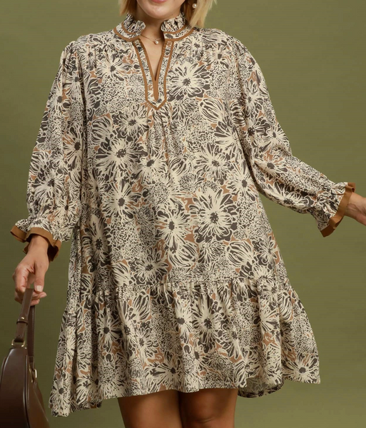 Harvest Bloom Dress - Taupe