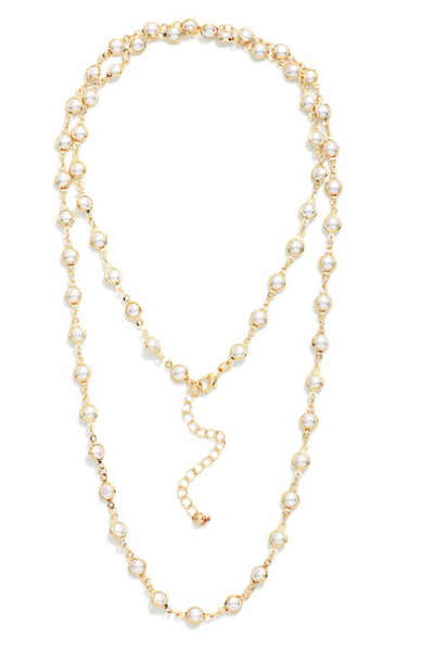 Pearl Path Necklace - Gold