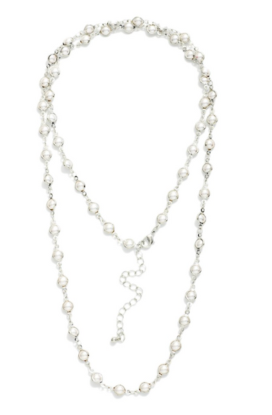 Pearl Path Necklace - Silver