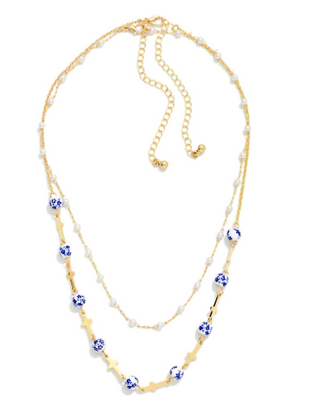 Chinoiserie Cross Layered Necklace
