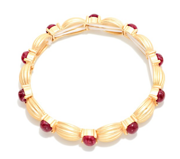 Dome Detail Bangle - Red
