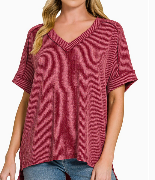 Follow You Anywhere Top - Burgundy
