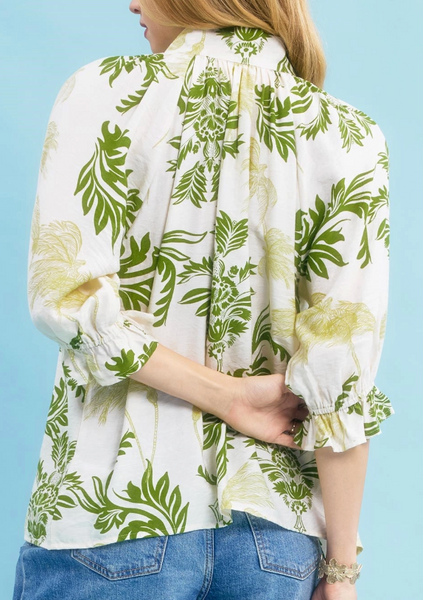 Garden Grace Blouse - Sage